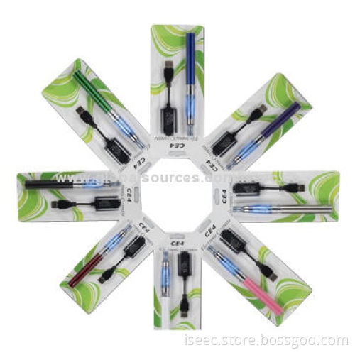 Electronic Cigarette Blister Kit with CE4 Atomizer, 650, 900, 1,100mAh eGo-T Battery, USB Charger